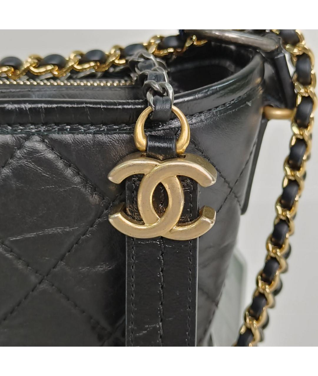 CHANEL Черная кожаная сумка через плечо, фото 6