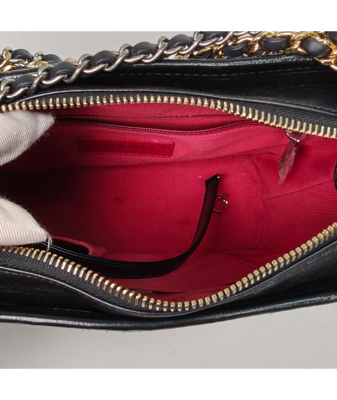 CHANEL Черная кожаная сумка через плечо, фото 5