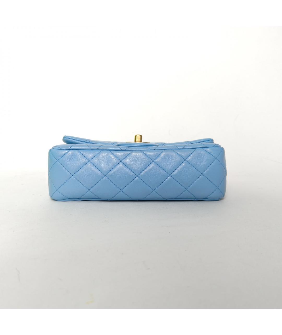CHANEL Голубая кожаная сумка через плечо, фото 6