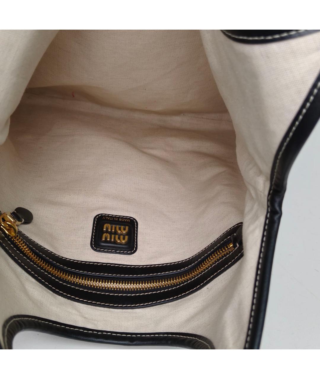 MIU MIU Черная кожаная сумка через плечо, фото 8