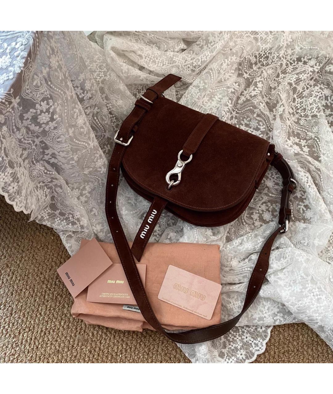 MIU MIU Коричневая сумка с короткими ручками, фото 9