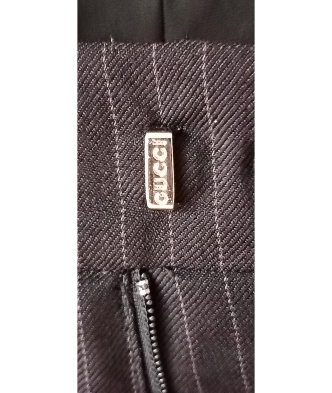 GUCCI Черные шерстяные брюки широкие, фото 8