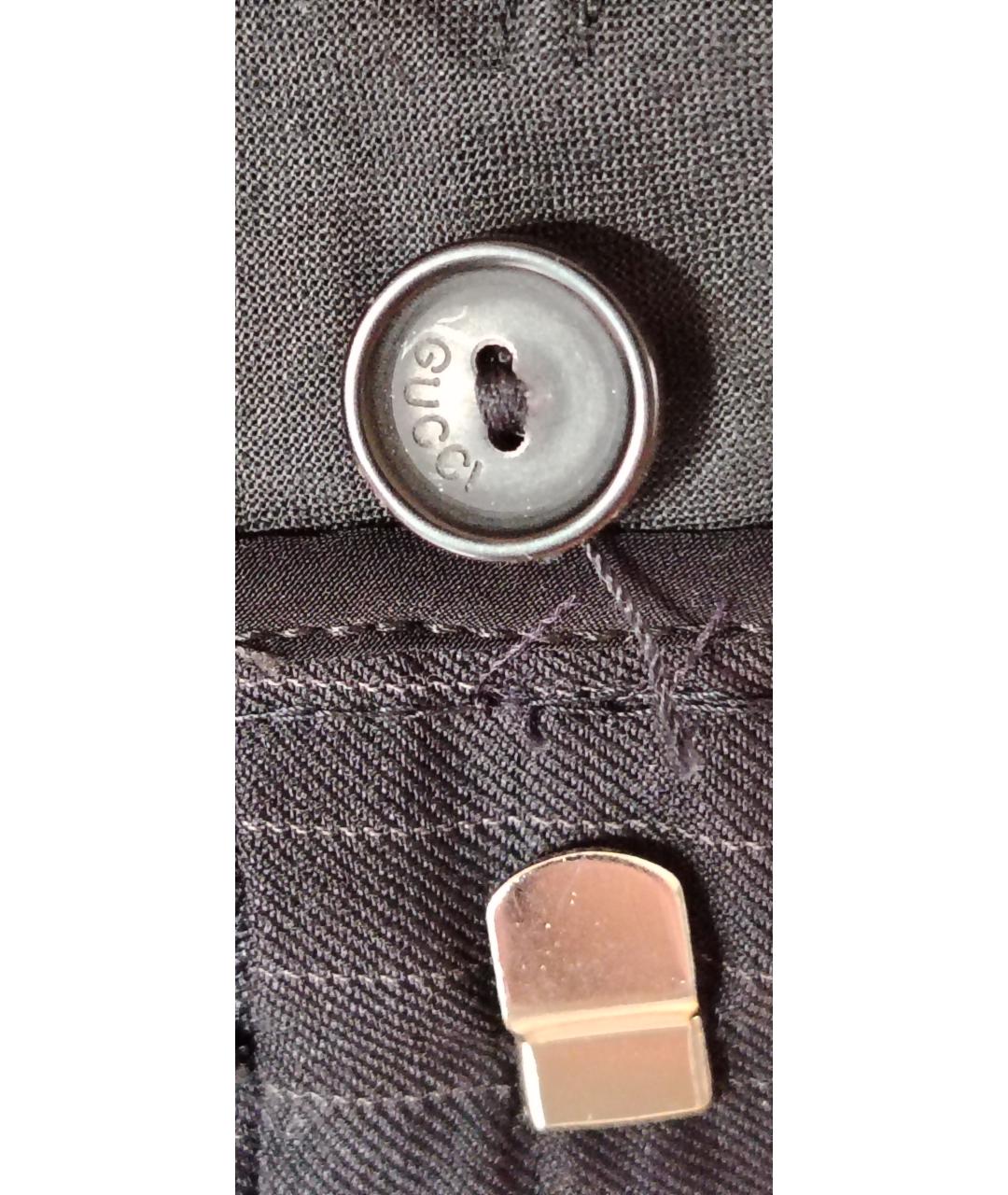 GUCCI Черные шерстяные брюки широкие, фото 7