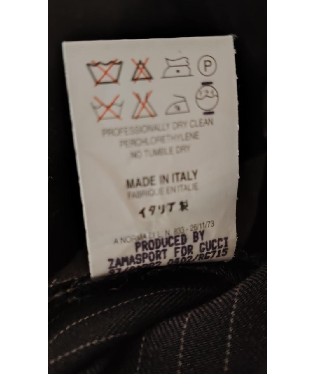 GUCCI Черные шерстяные брюки широкие, фото 9