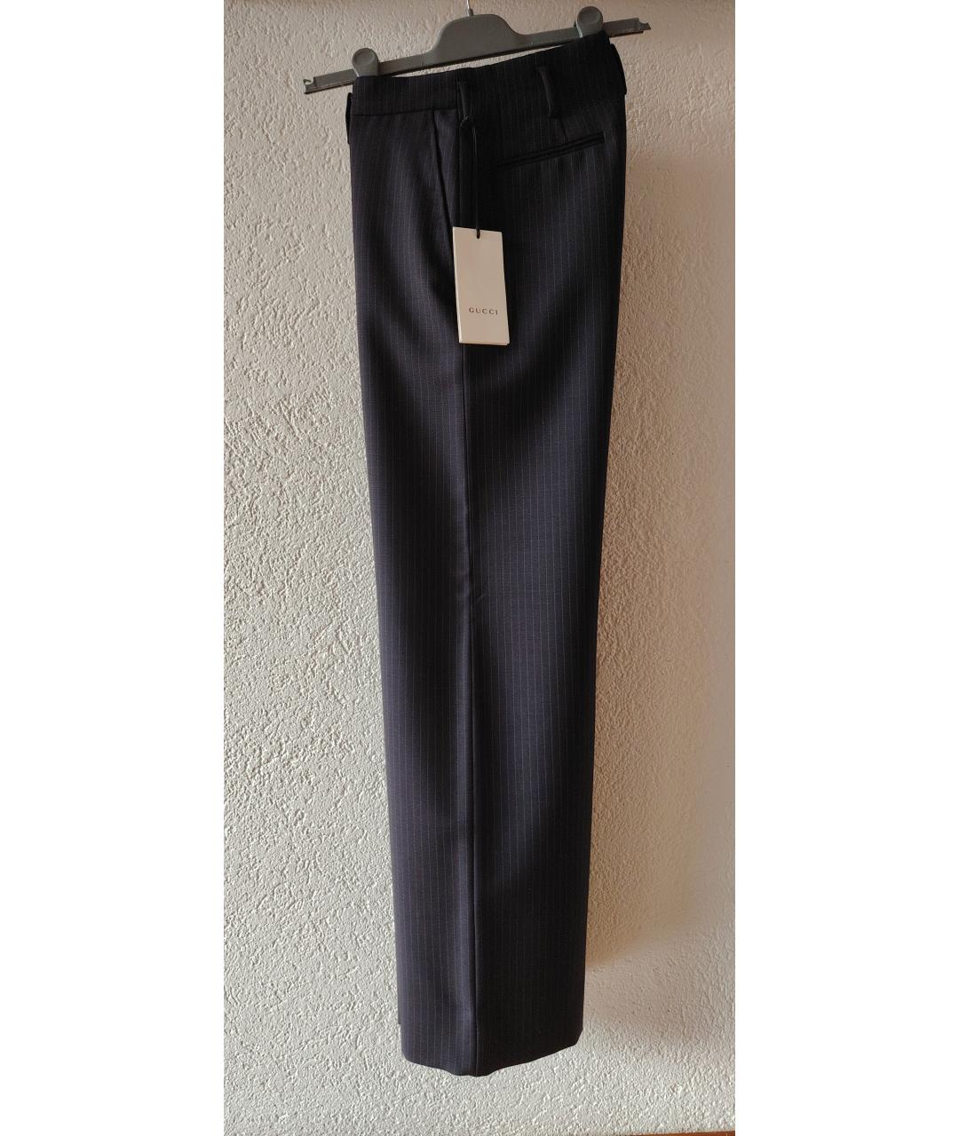 GUCCI Черные шерстяные брюки широкие, фото 6
