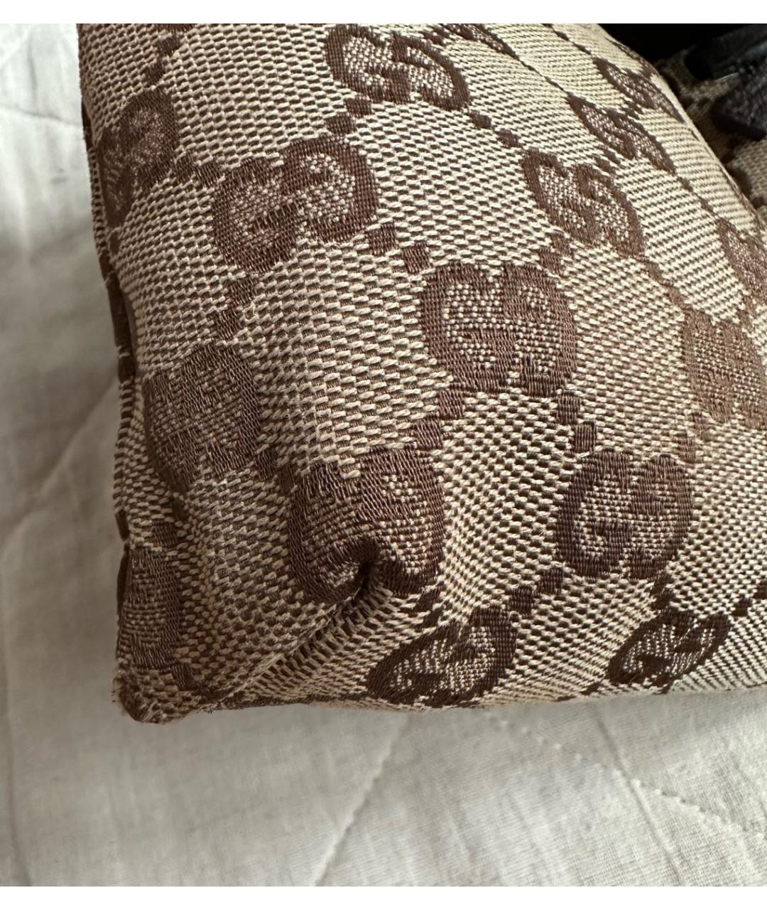 GUCCI Коричневая тканевая поясная сумка, фото 8