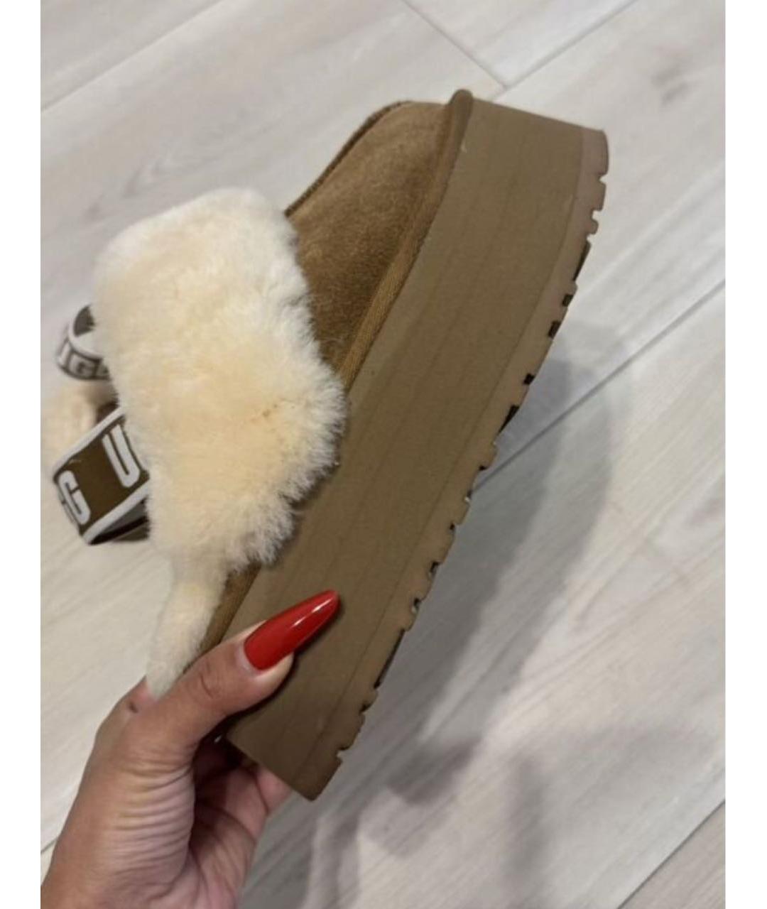 UGG AUSTRALIA Бежевые замшевые полусапоги, фото 4