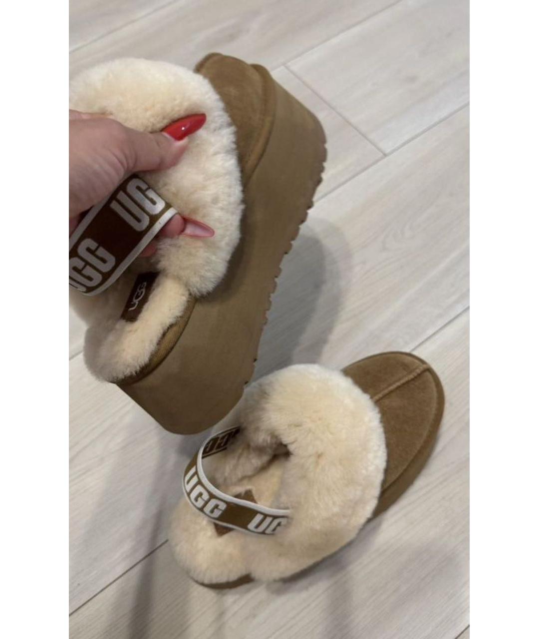 UGG AUSTRALIA Бежевые замшевые полусапоги, фото 7