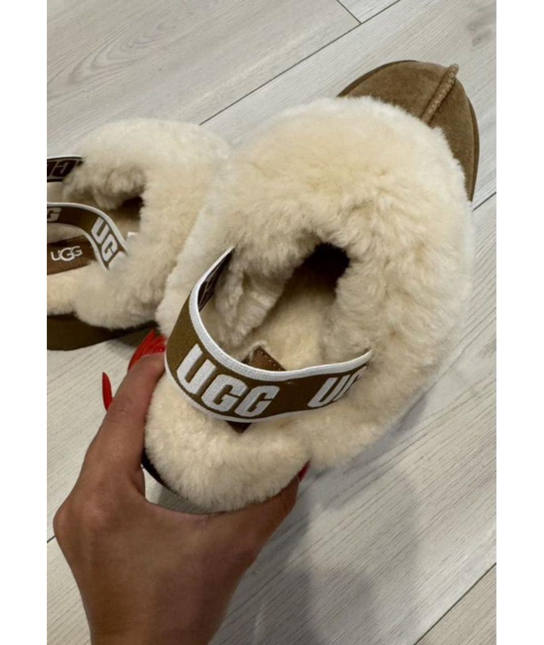 UGG AUSTRALIA Бежевые замшевые полусапоги, фото 3