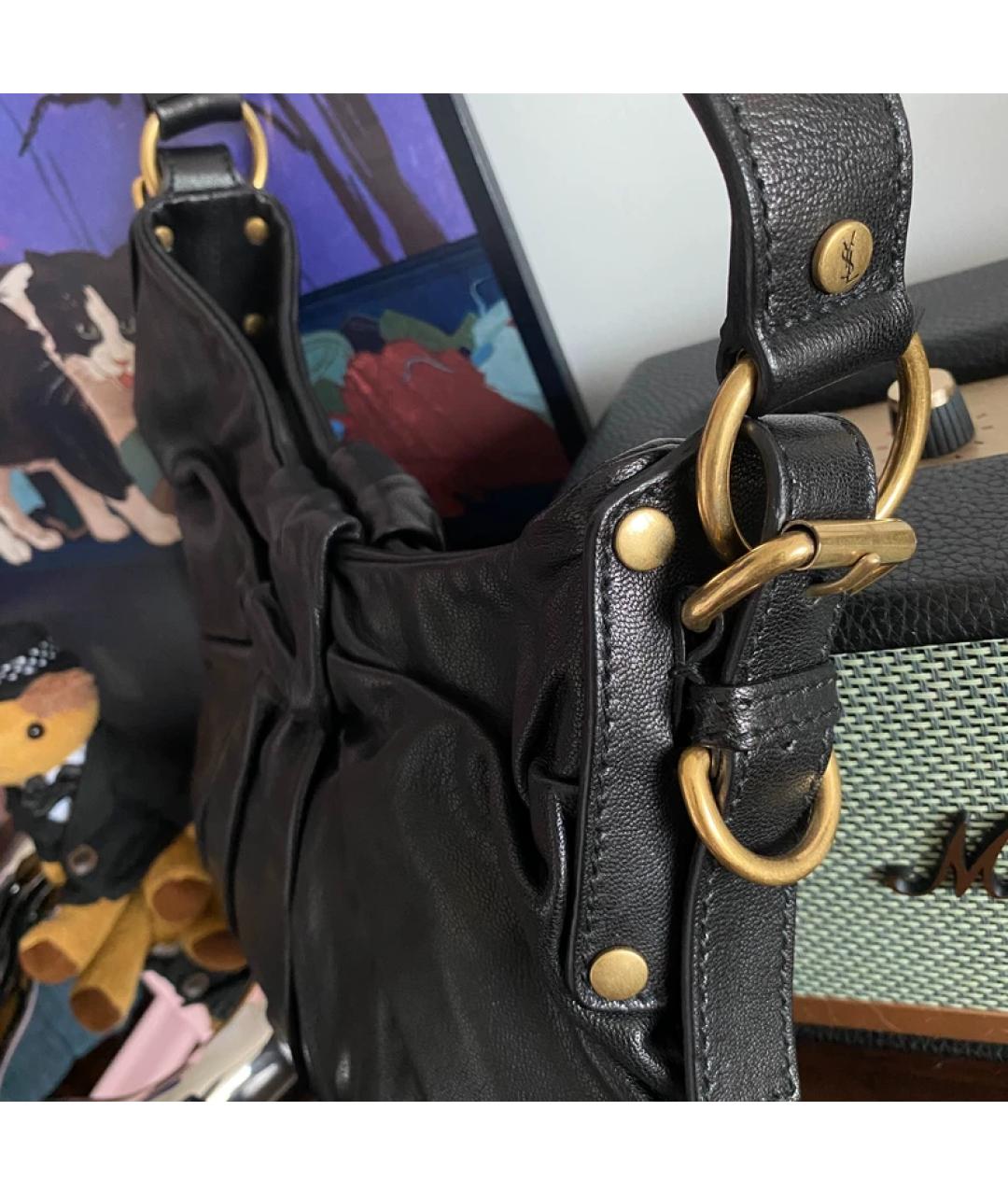 SAINT LAURENT Черная сумка с короткими ручками, фото 5