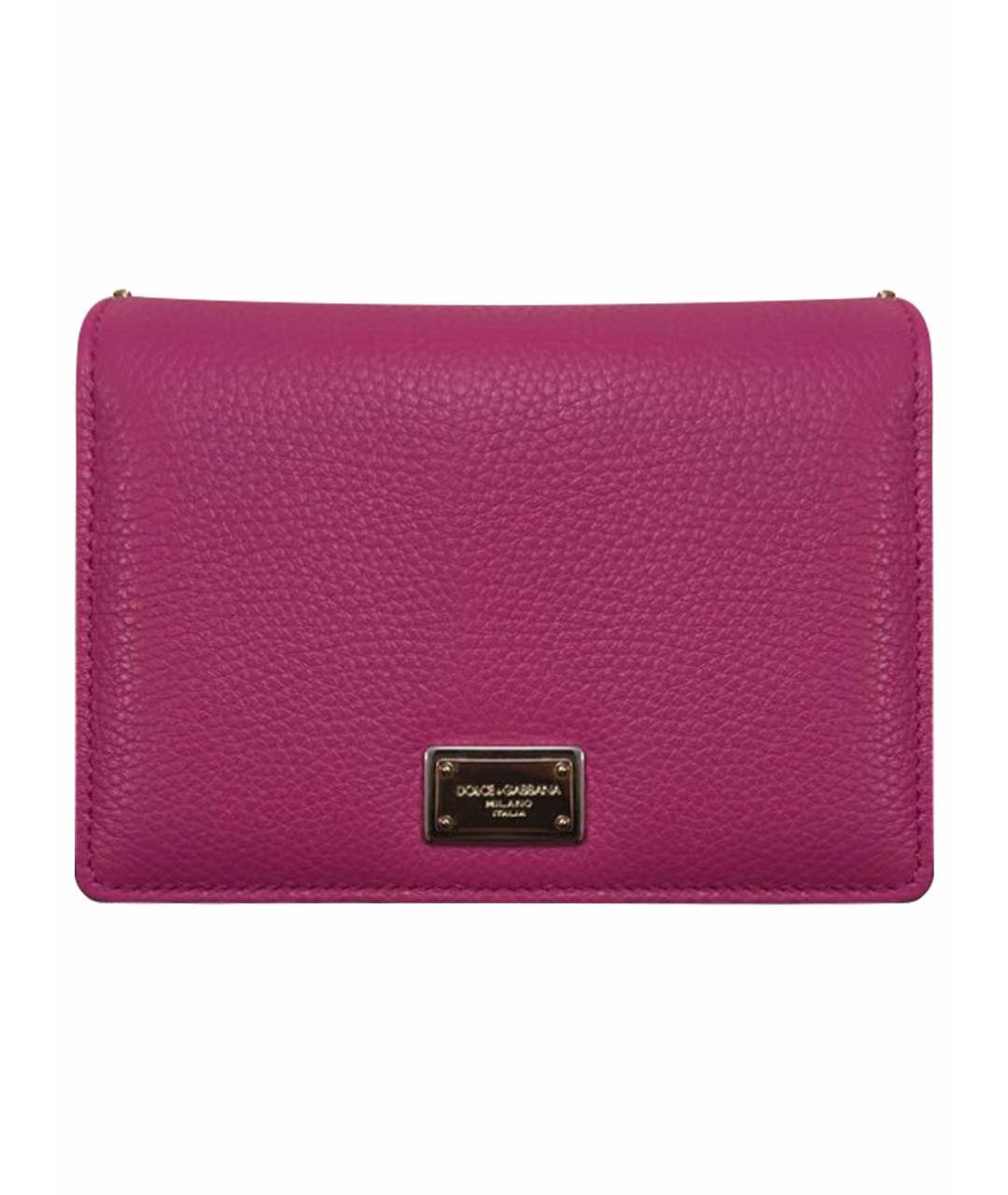 DOLCE&GABBANA Розовая кожаная сумка через плечо, фото 1