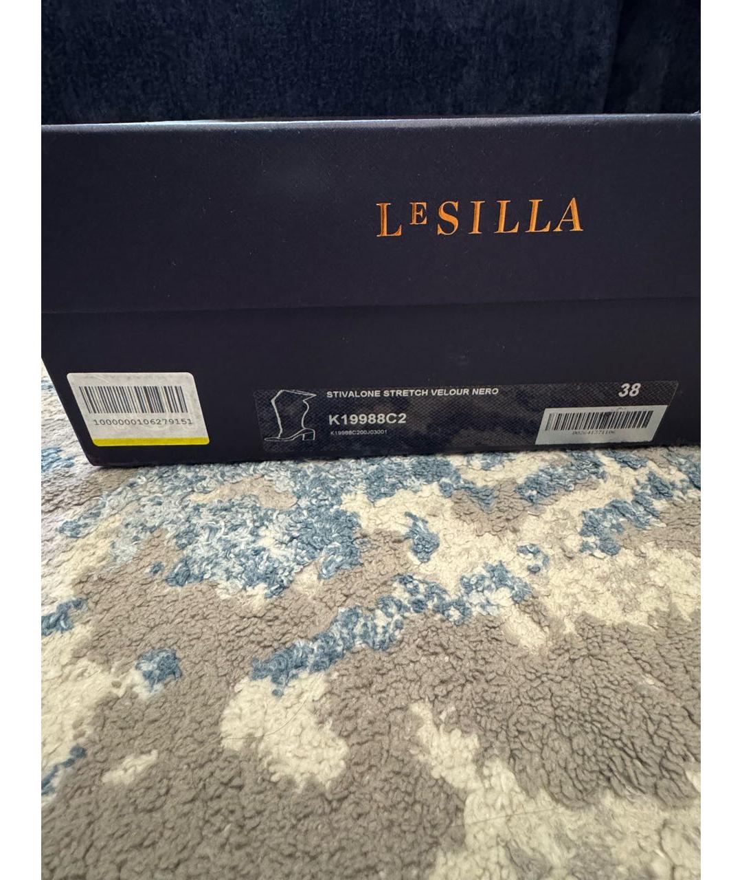 LE SILLA Черные замшевые ботфорты, фото 6