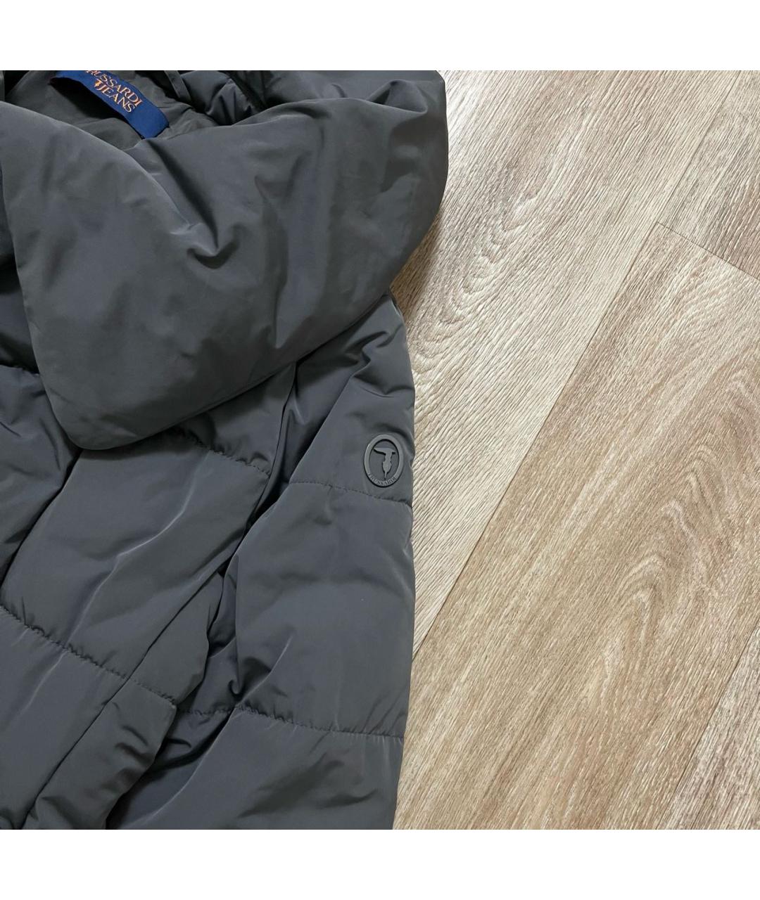 TRUSSARDI Серый полиэстеровый пуховик, фото 3