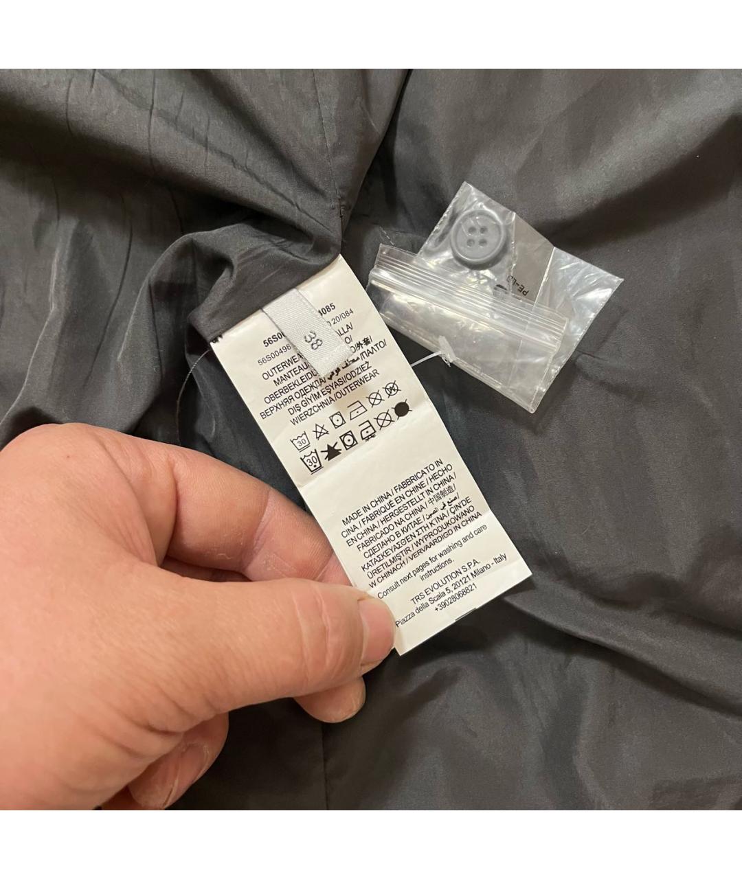 TRUSSARDI Серый полиэстеровый пуховик, фото 6