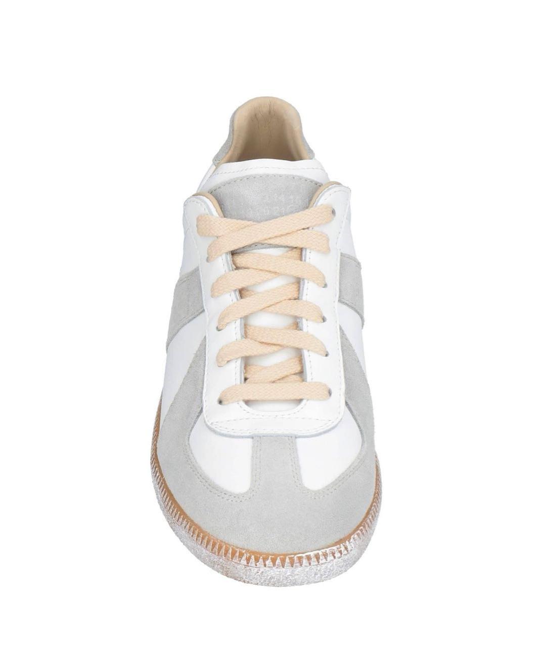 MAISON MARGIELA Белые кожаные кеды, фото 3