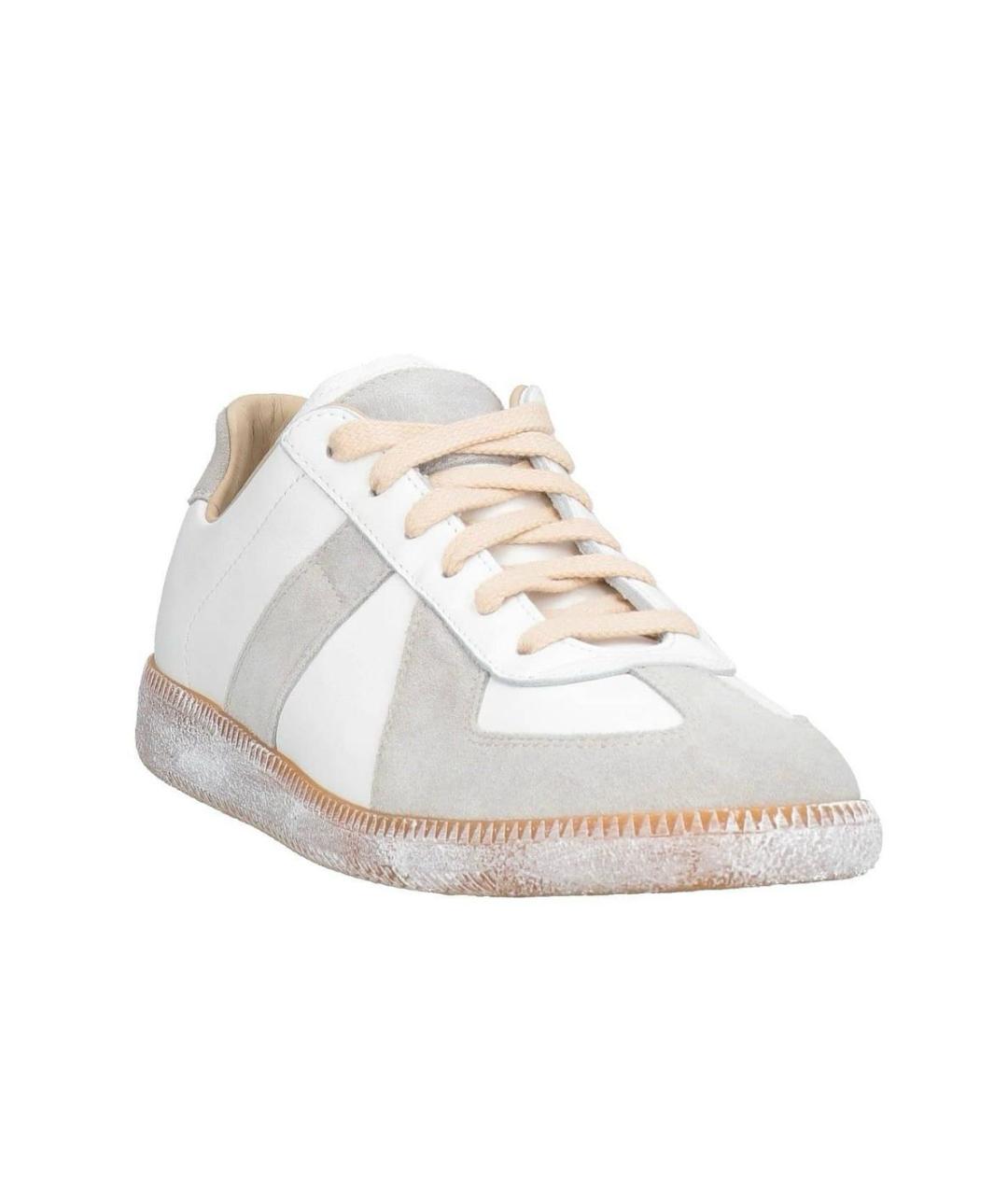 MAISON MARGIELA Белые кожаные кеды, фото 2