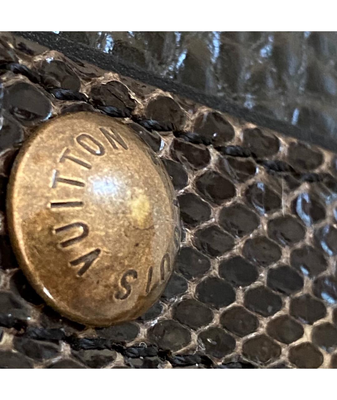 LOUIS VUITTON Коричневая деним сумка с короткими ручками, фото 5