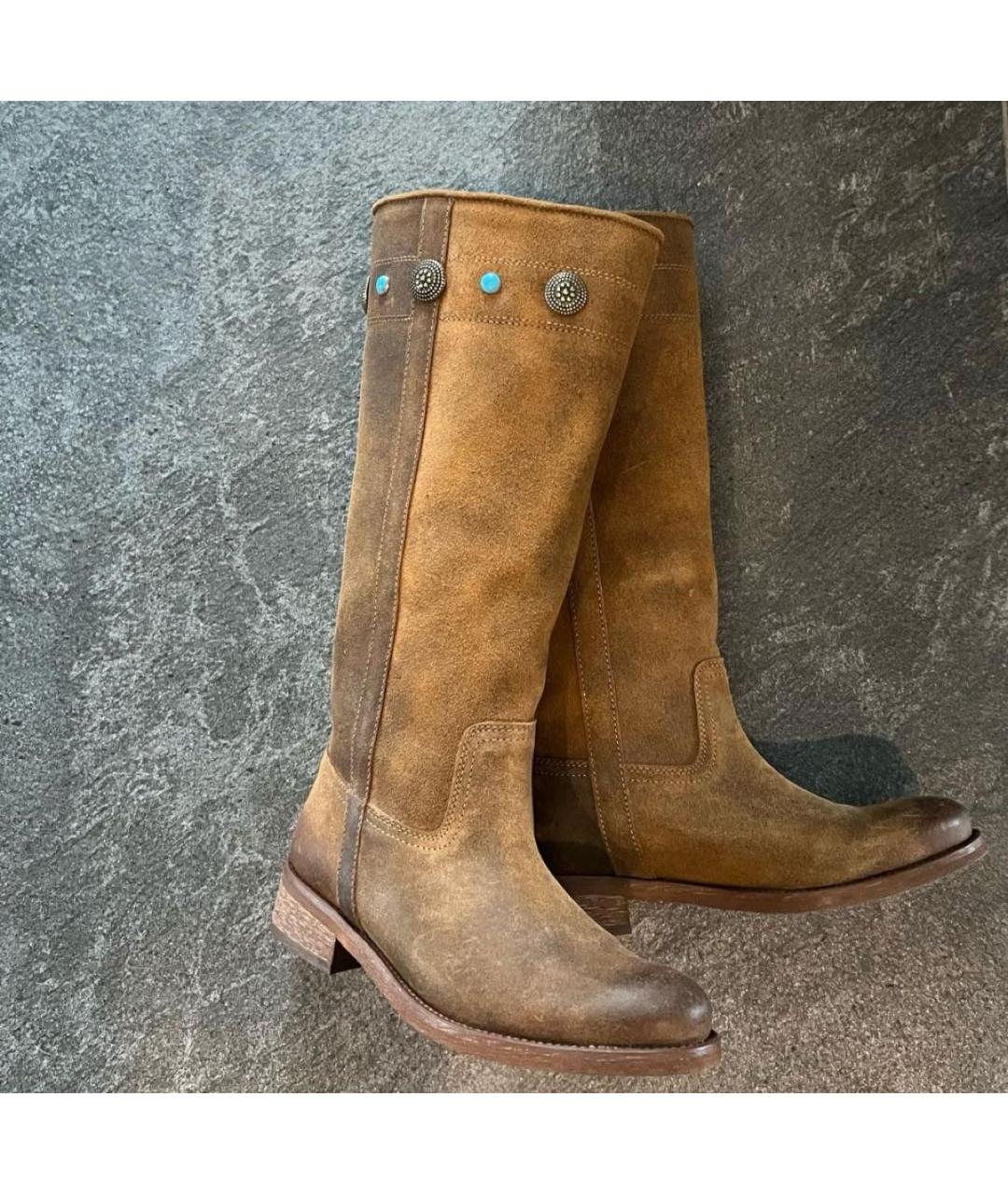 PINKO Коричневые кожаные сапоги, фото 3