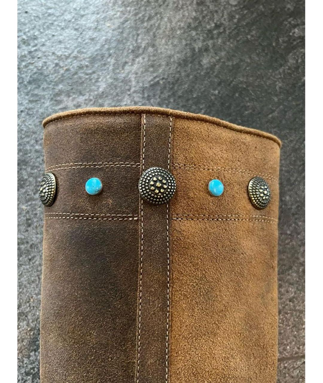 PINKO Коричневые кожаные сапоги, фото 4