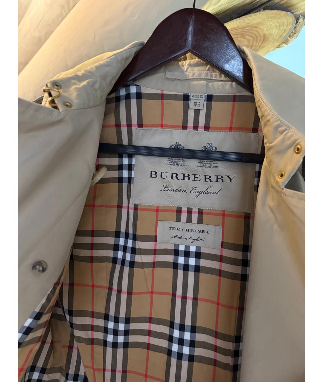 BURBERRY Бежевый хлопковый тренч/плащ, фото 3