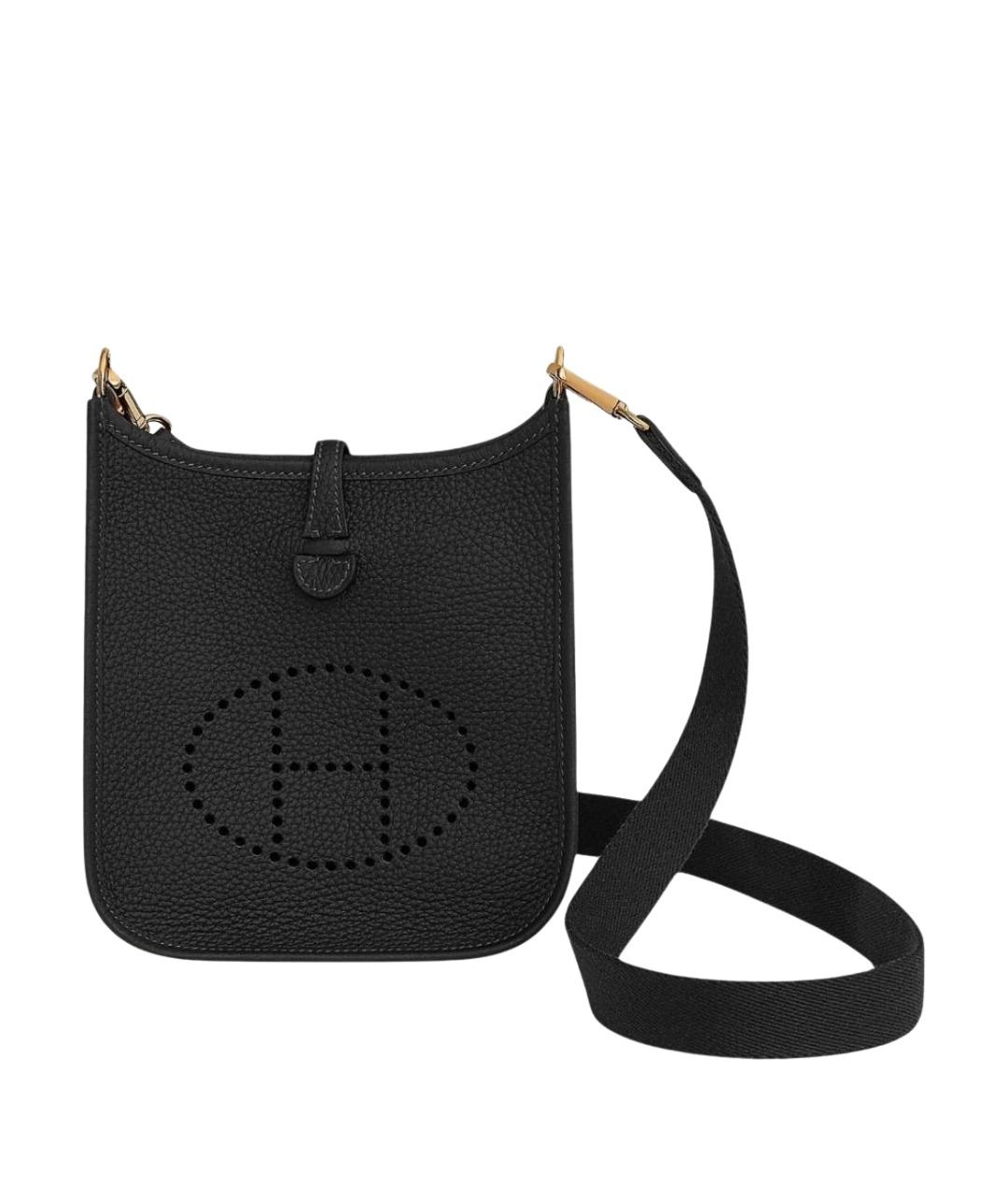 HERMES Черная кожаная сумка через плечо, фото 1