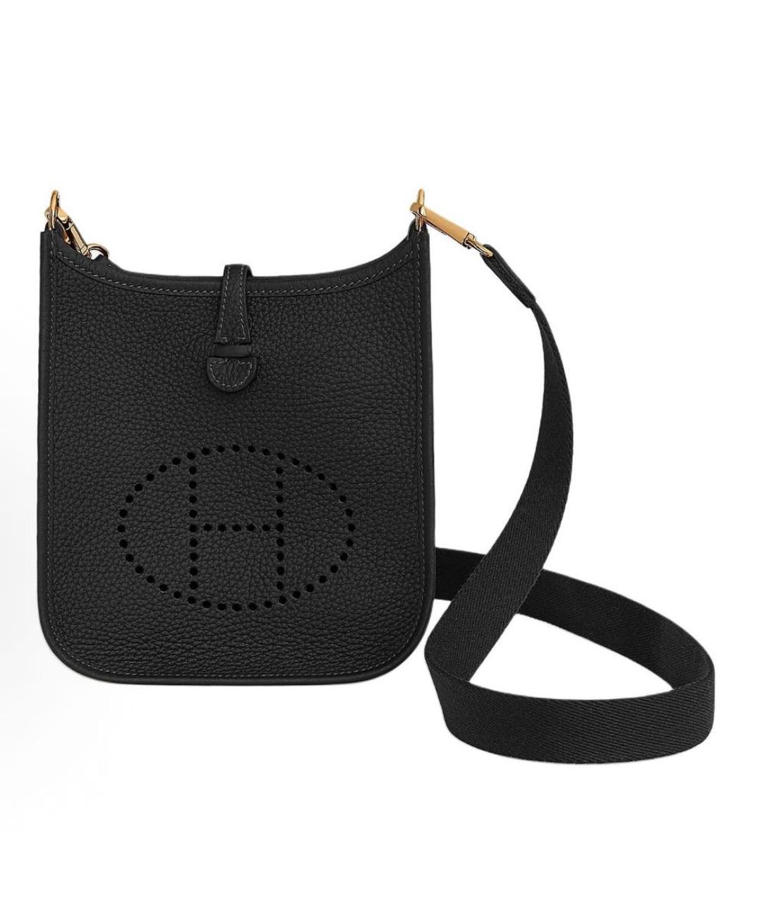 HERMES Черная кожаная сумка через плечо, фото 9