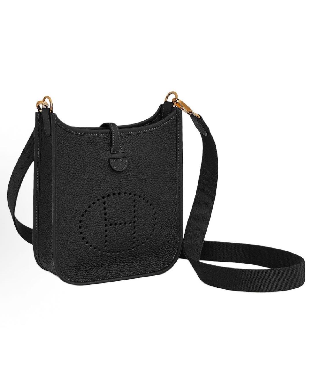 HERMES Черная кожаная сумка через плечо, фото 2