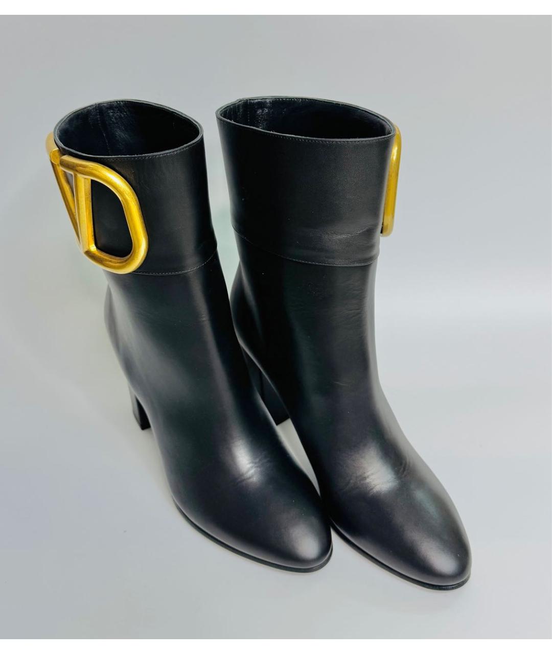 VALENTINO Черные кожаные ботильоны, фото 3