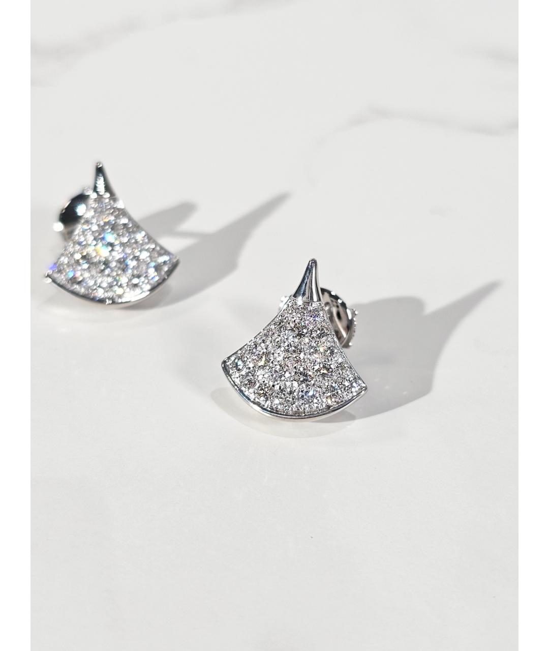 BVLGARI Серебряные серьги из белого золота, фото 3