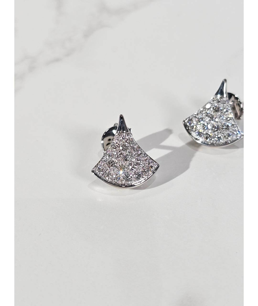 BVLGARI Серебряные серьги из белого золота, фото 2