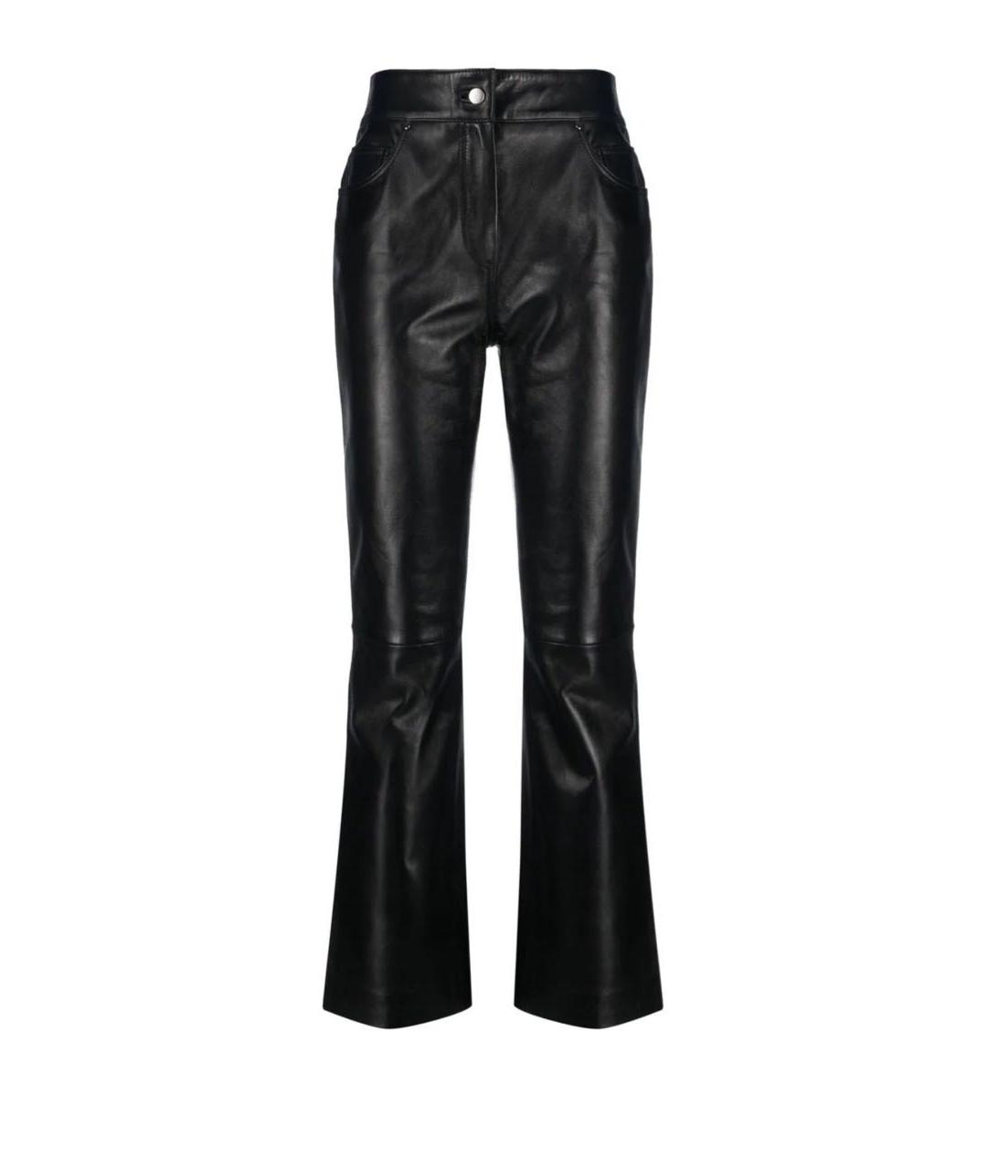STAND STUDIO Черные кожаные прямые брюки, фото 1