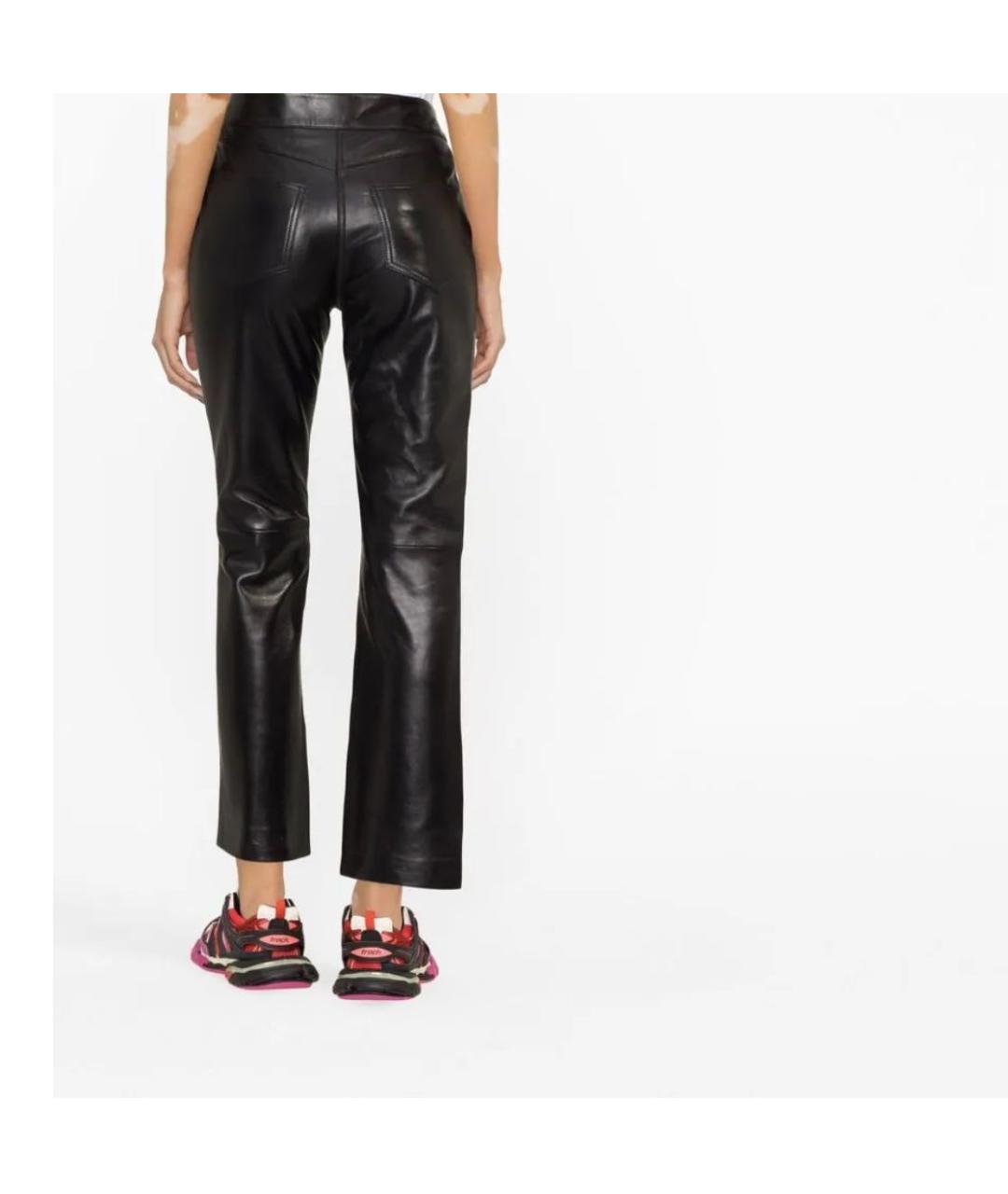 STAND STUDIO Черные кожаные прямые брюки, фото 7