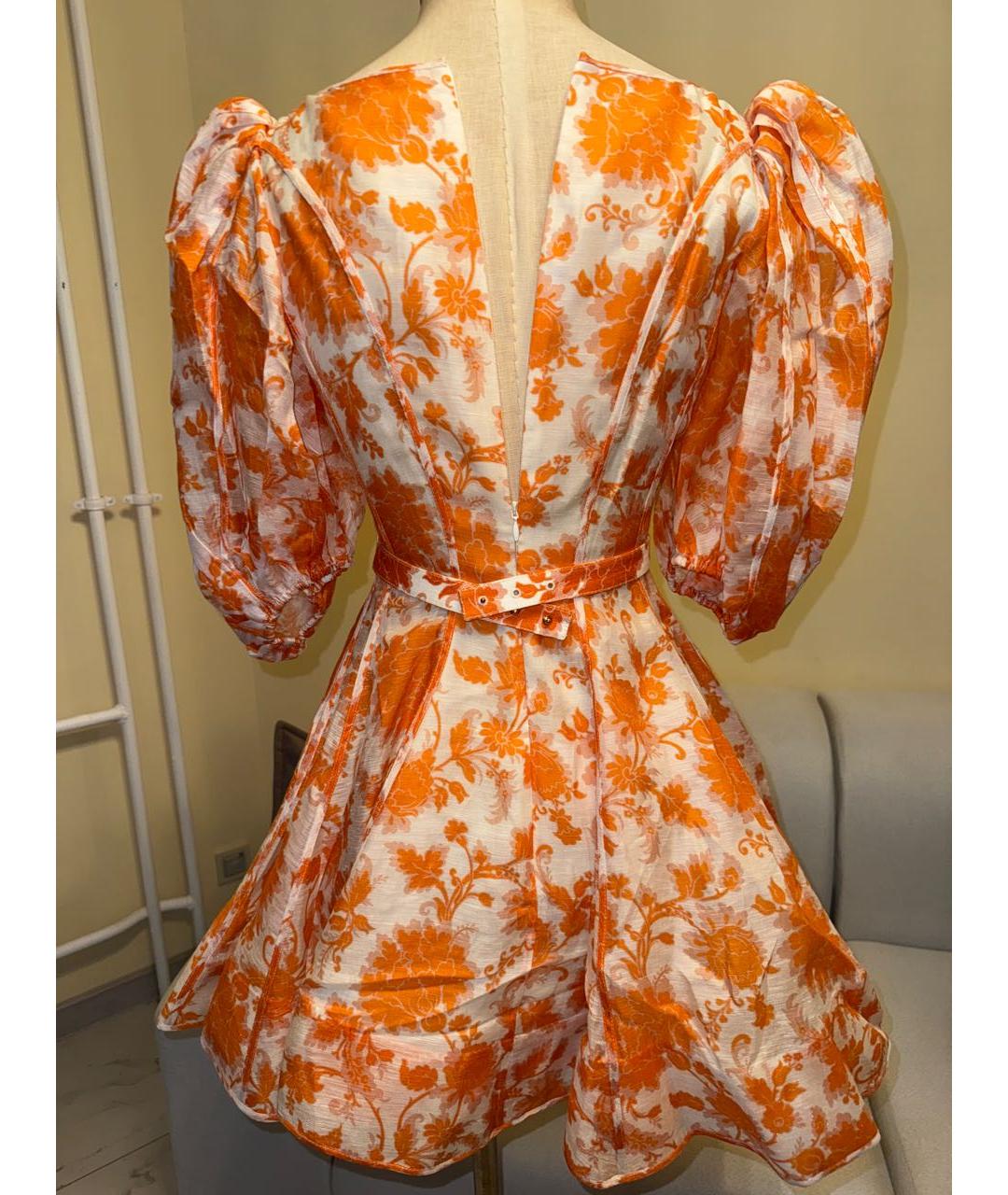 ZIMMERMANN Оранжевое хлопковое коктейльное платье, фото 3