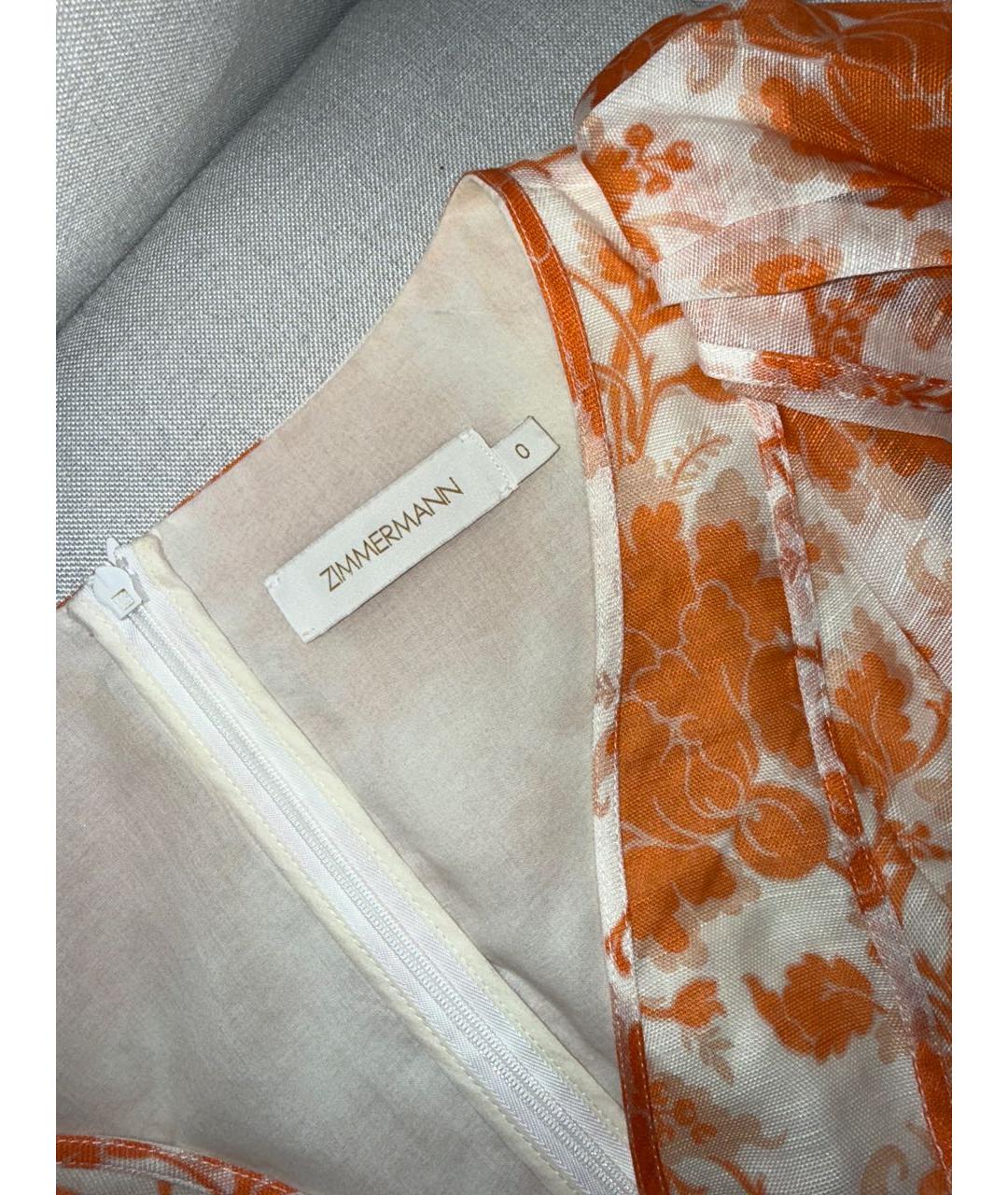 ZIMMERMANN Оранжевое хлопковое коктейльное платье, фото 6