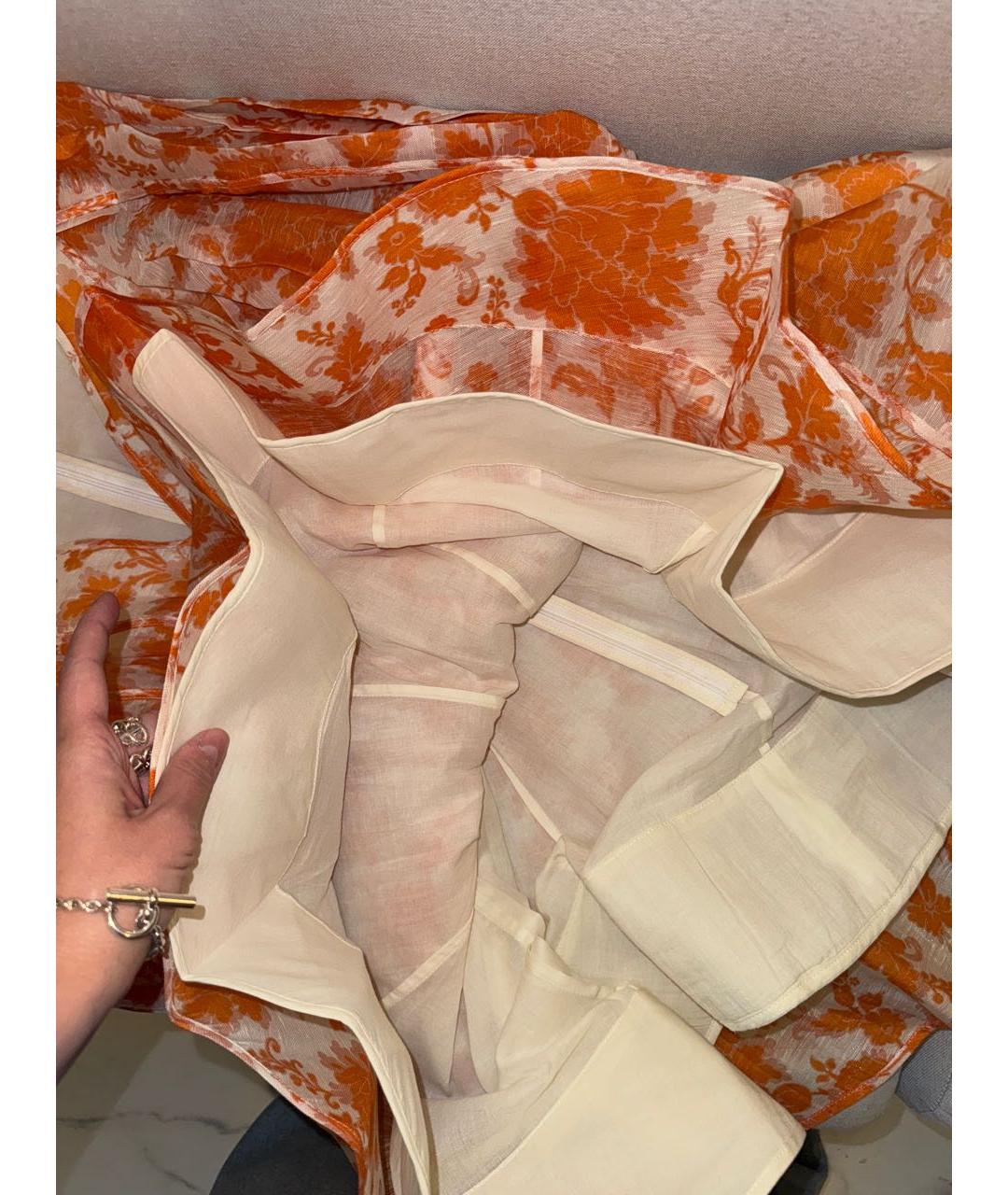 ZIMMERMANN Оранжевое хлопковое коктейльное платье, фото 8