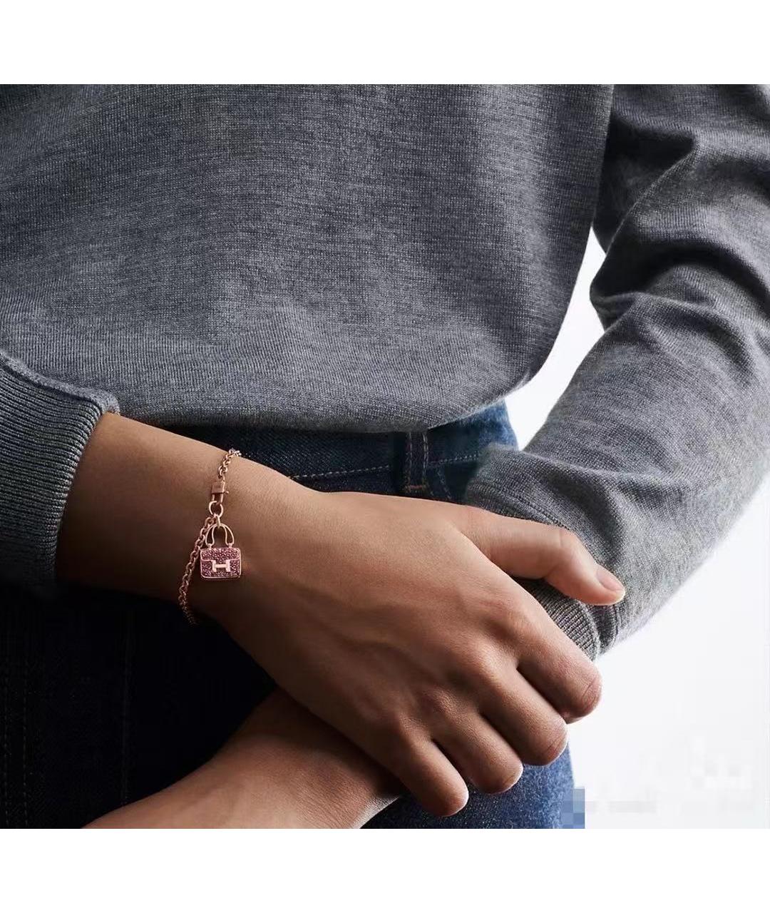 HERMES Золотой браслет из розового золота, фото 4