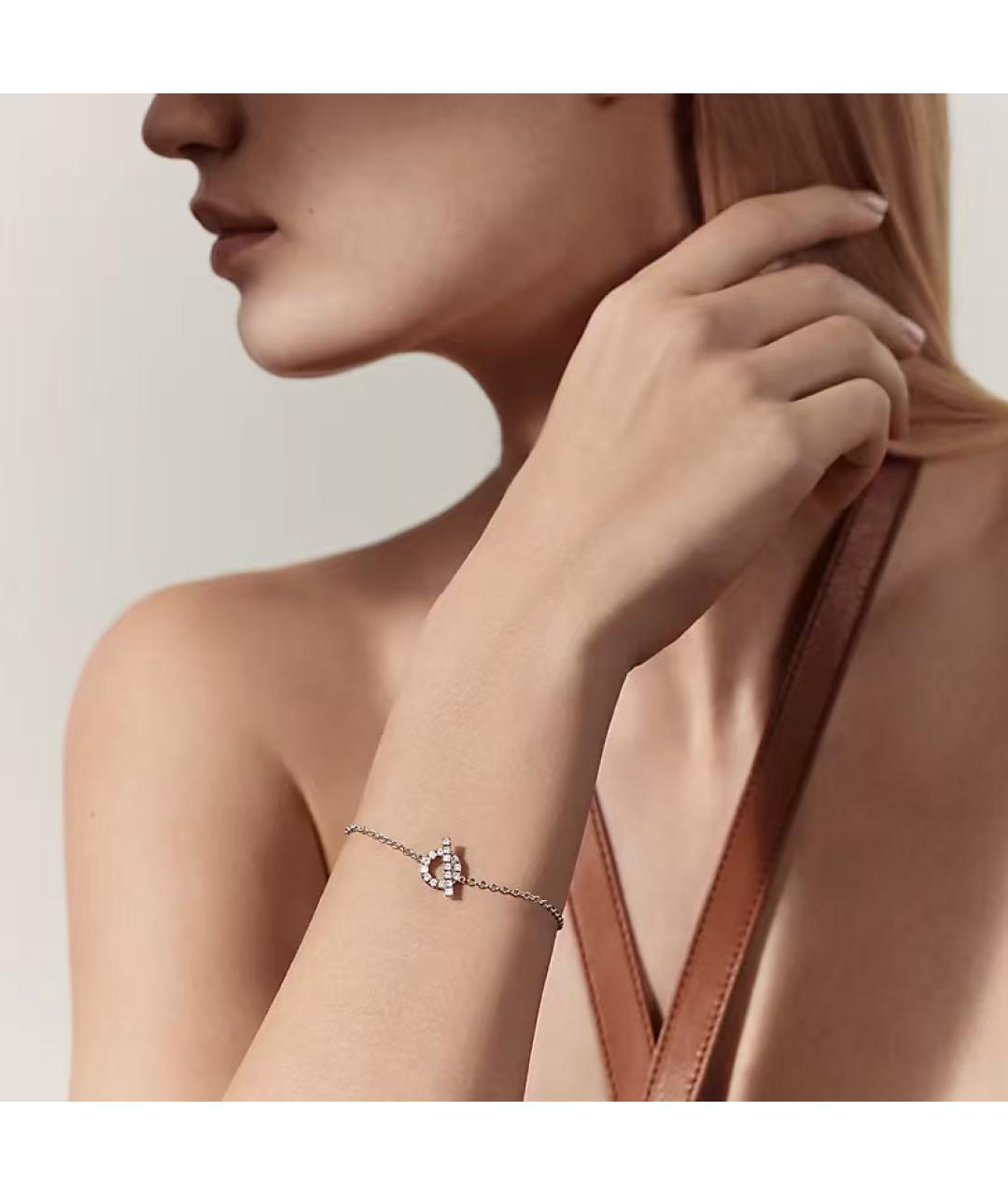 HERMES Серебрянный браслет из белого золота, фото 3