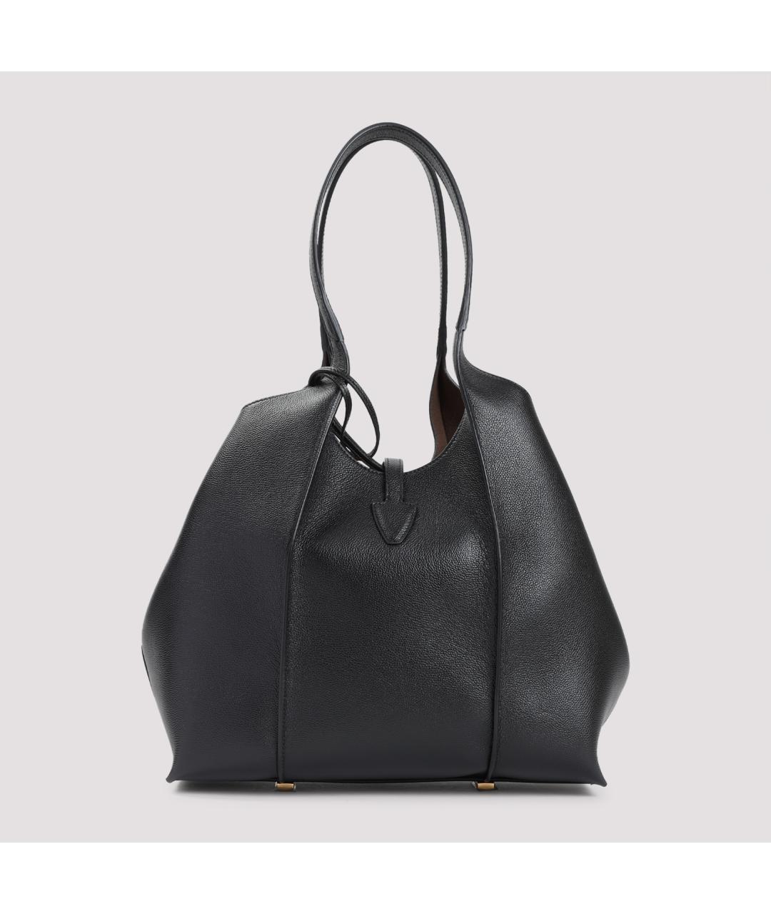 TOD'S Черная кожаная сумка тоут, фото 2