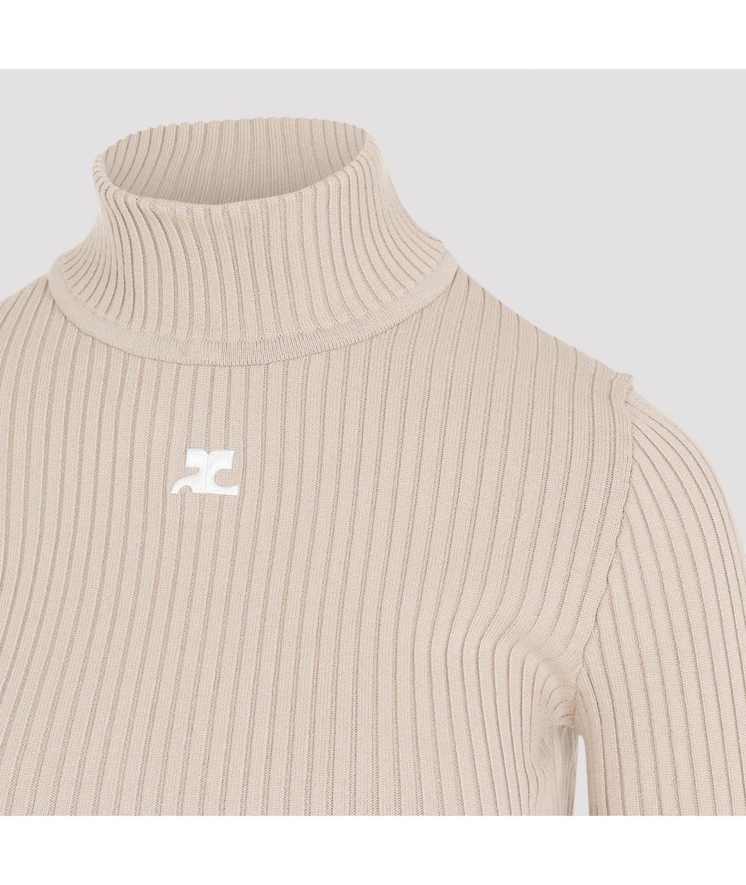 COURREGES Бежевый вискозный джемпер / свитер, фото 3