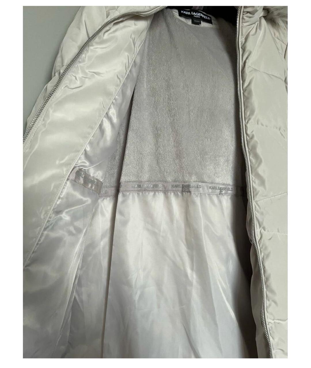 KARL LAGERFELD Белый пуховик, фото 3