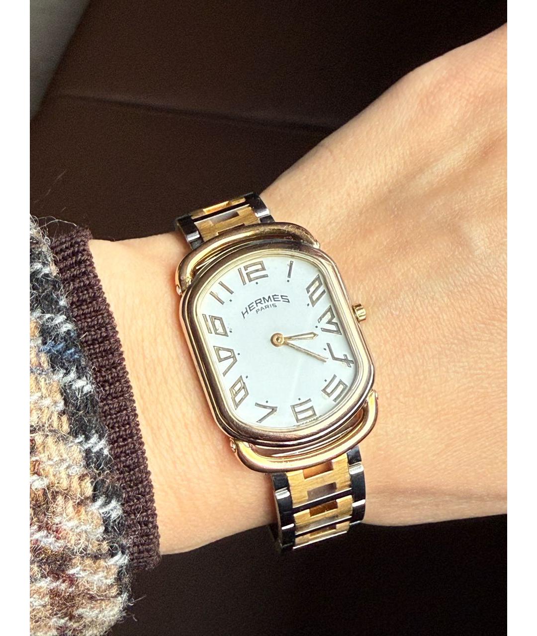 HERMES Серебряные позолоченные часы, фото 6