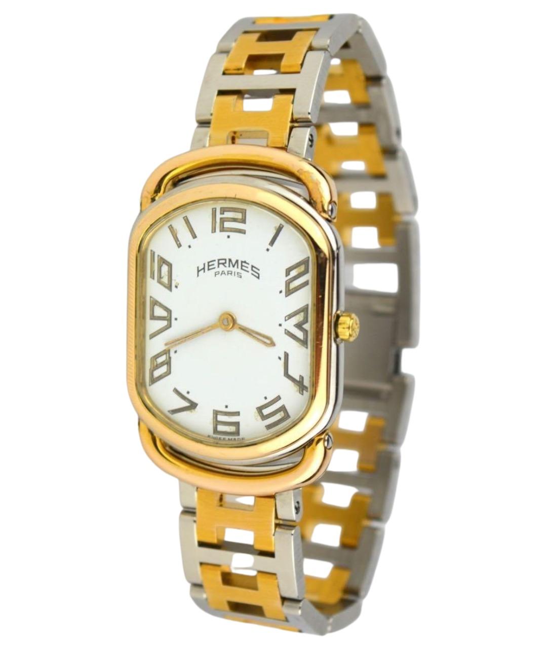 HERMES Серебряные позолоченные часы, фото 1
