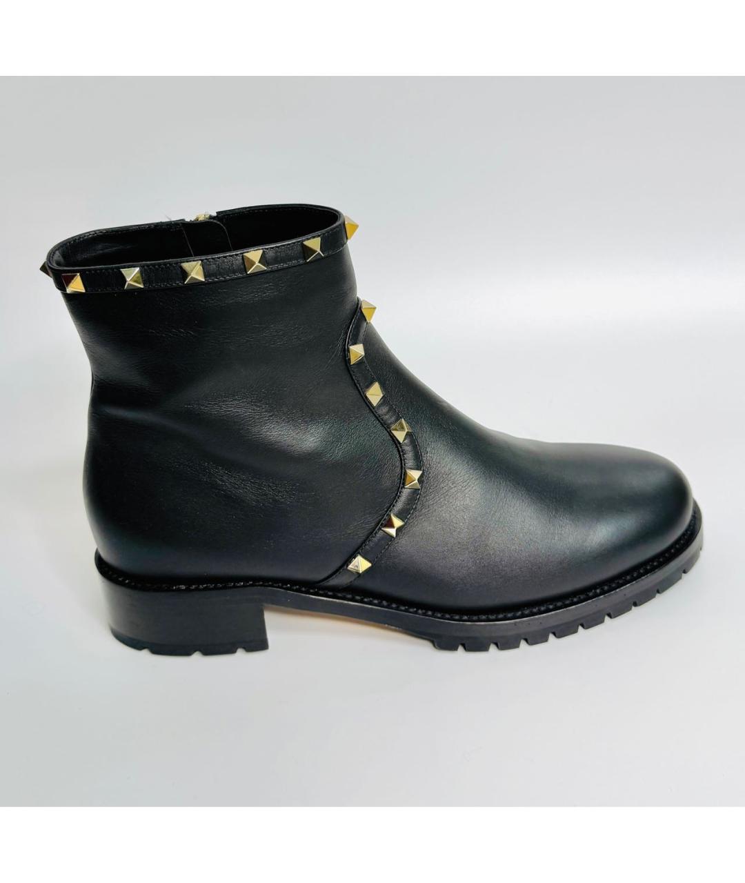 VALENTINO Черные кожаные полусапоги, фото 5