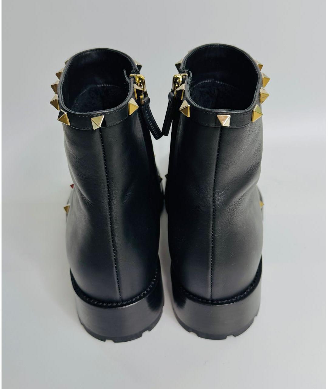 VALENTINO Черные кожаные полусапоги, фото 4