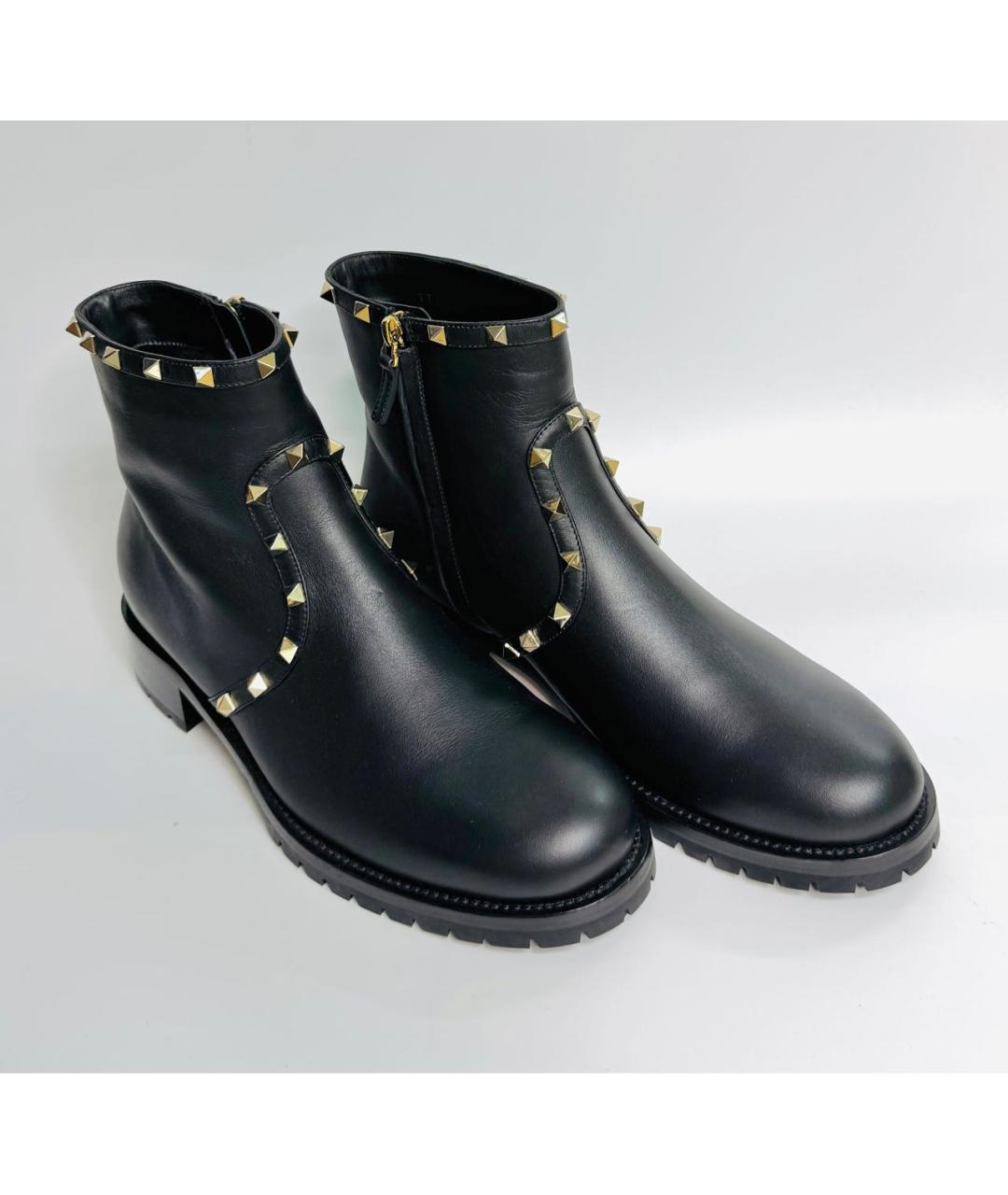 VALENTINO Черные кожаные полусапоги, фото 3