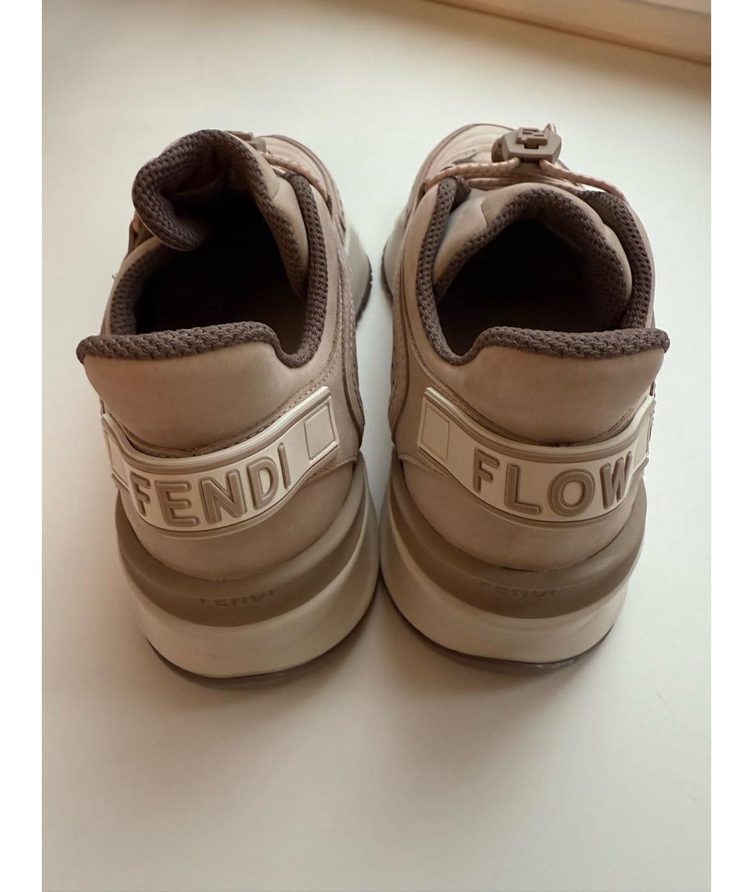 FENDI Бежевые замшевые кеды, фото 4