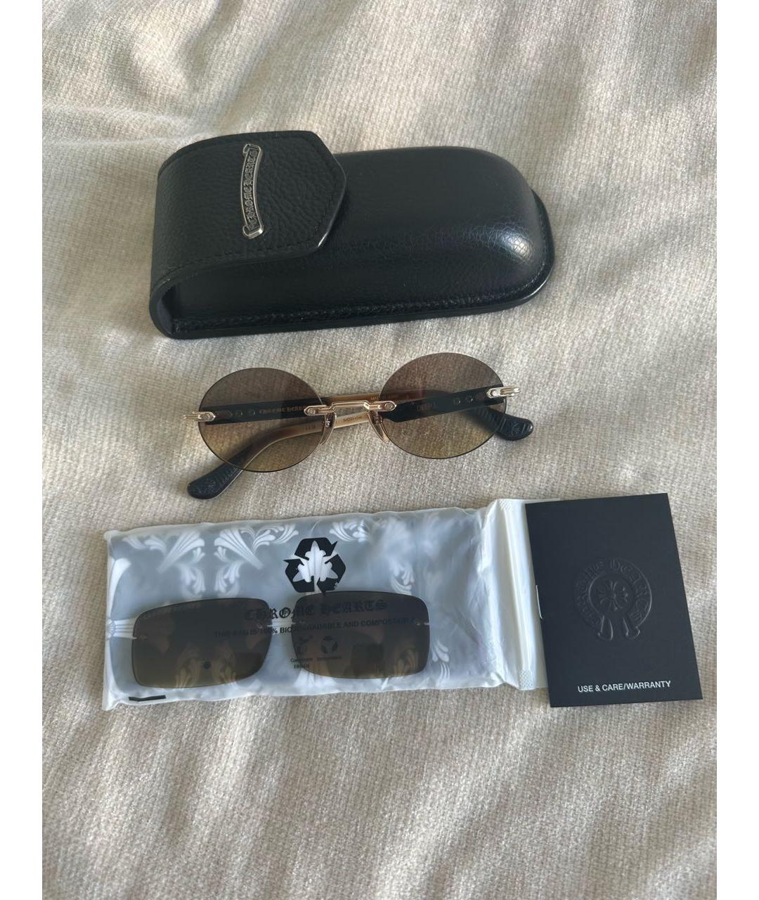 CHROME HEARTS Коричневые солнцезащитные очки, фото 4