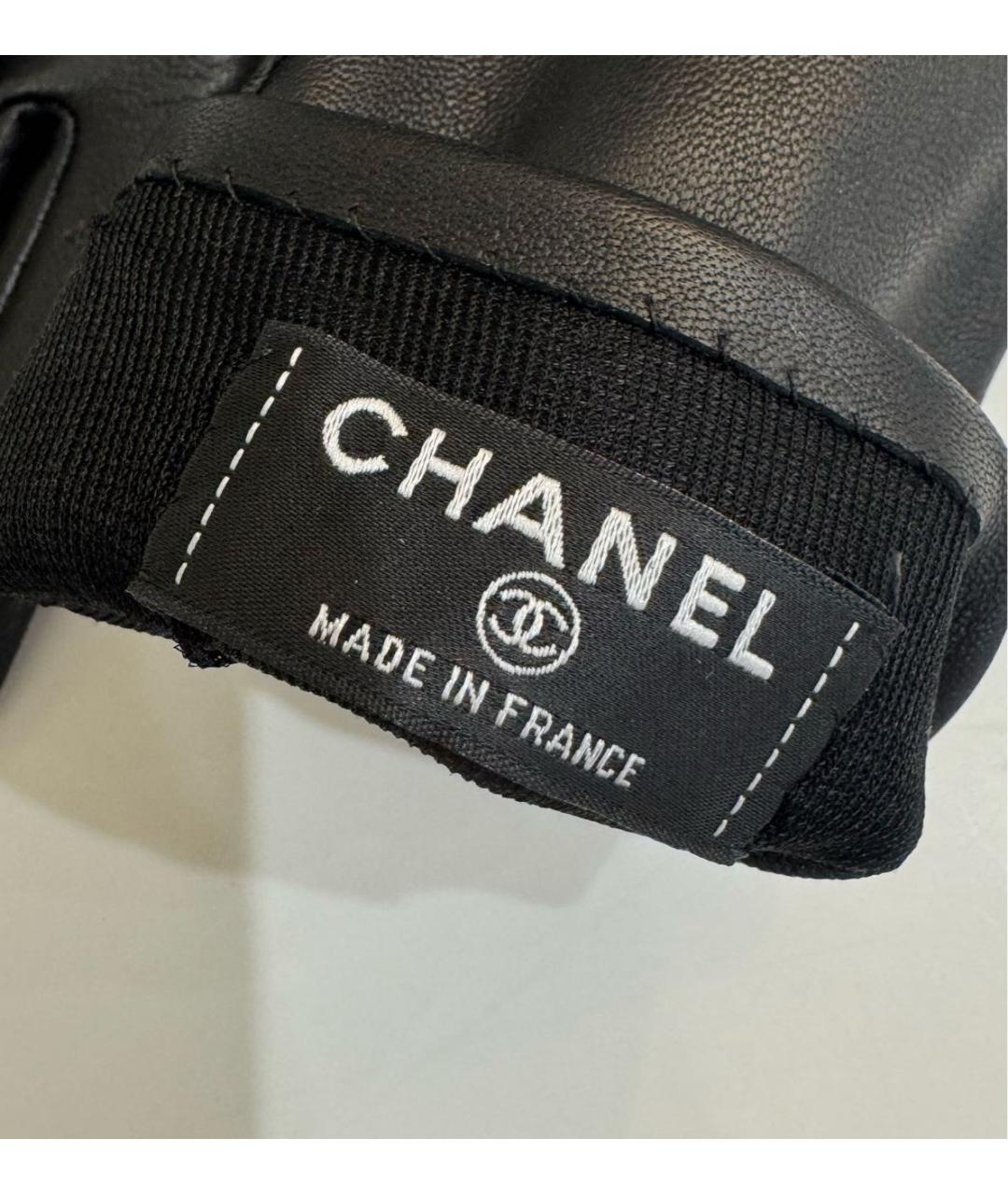 CHANEL Черные кожаные перчатки, фото 4