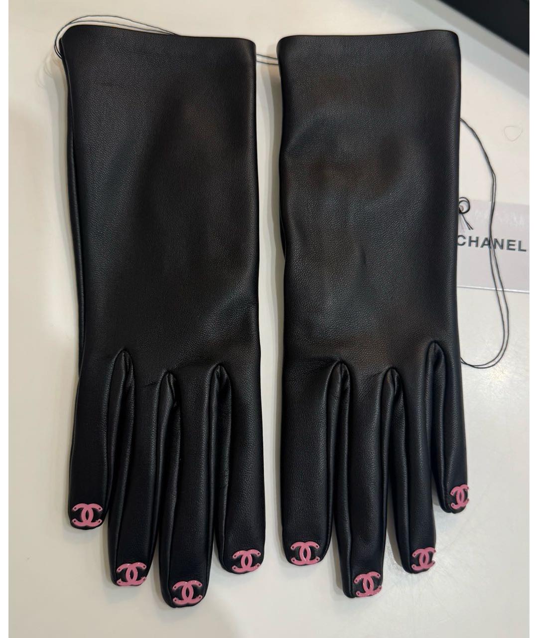 CHANEL Черные кожаные перчатки, фото 9