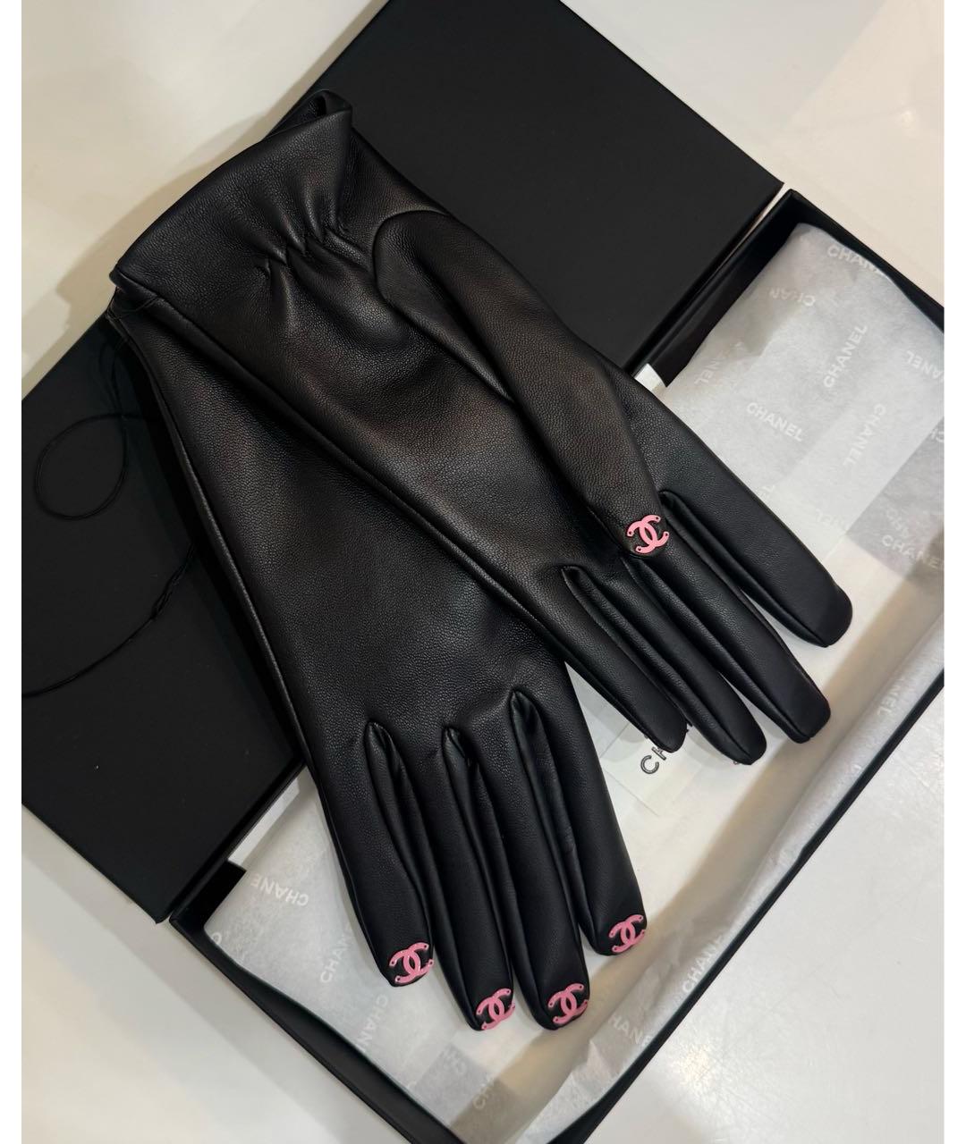 CHANEL Черные кожаные перчатки, фото 7